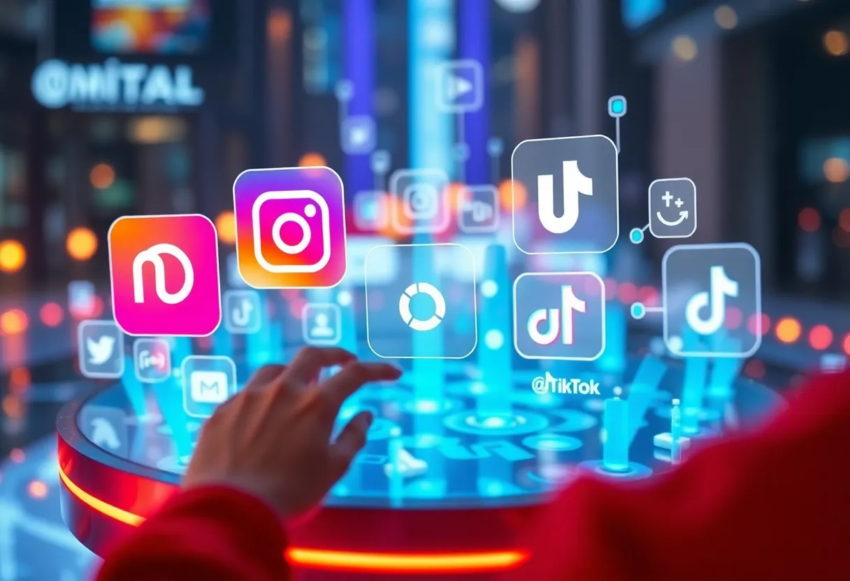 Futuristic social media landscape in 2025