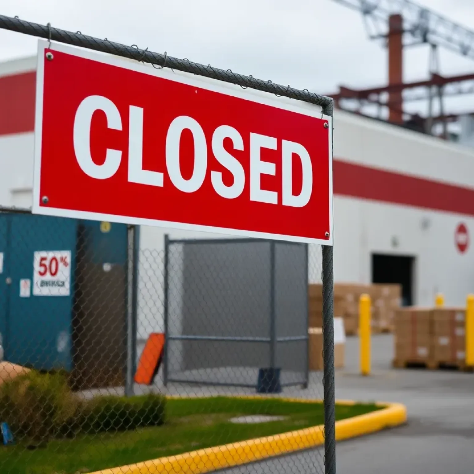 Closed sign at McKesson distribution center in Rock Hill