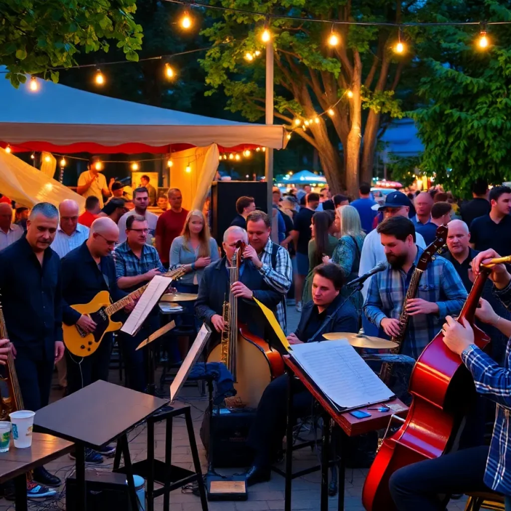 Jazz musicians performing outdoors in Rock Hill