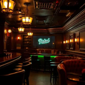 Interior view of Elsie's Speakeasy showcasing vintage decor and cocktails.