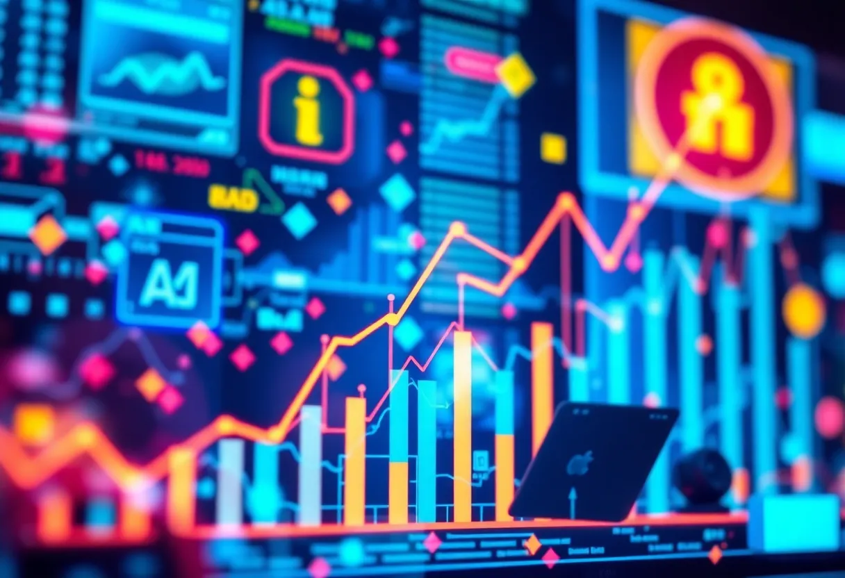 Graph illustrating the growth of digital advertising stocks