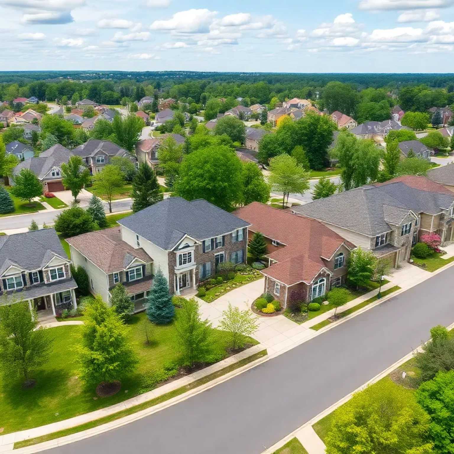 A scenic view of upscale homes in Rock Hill