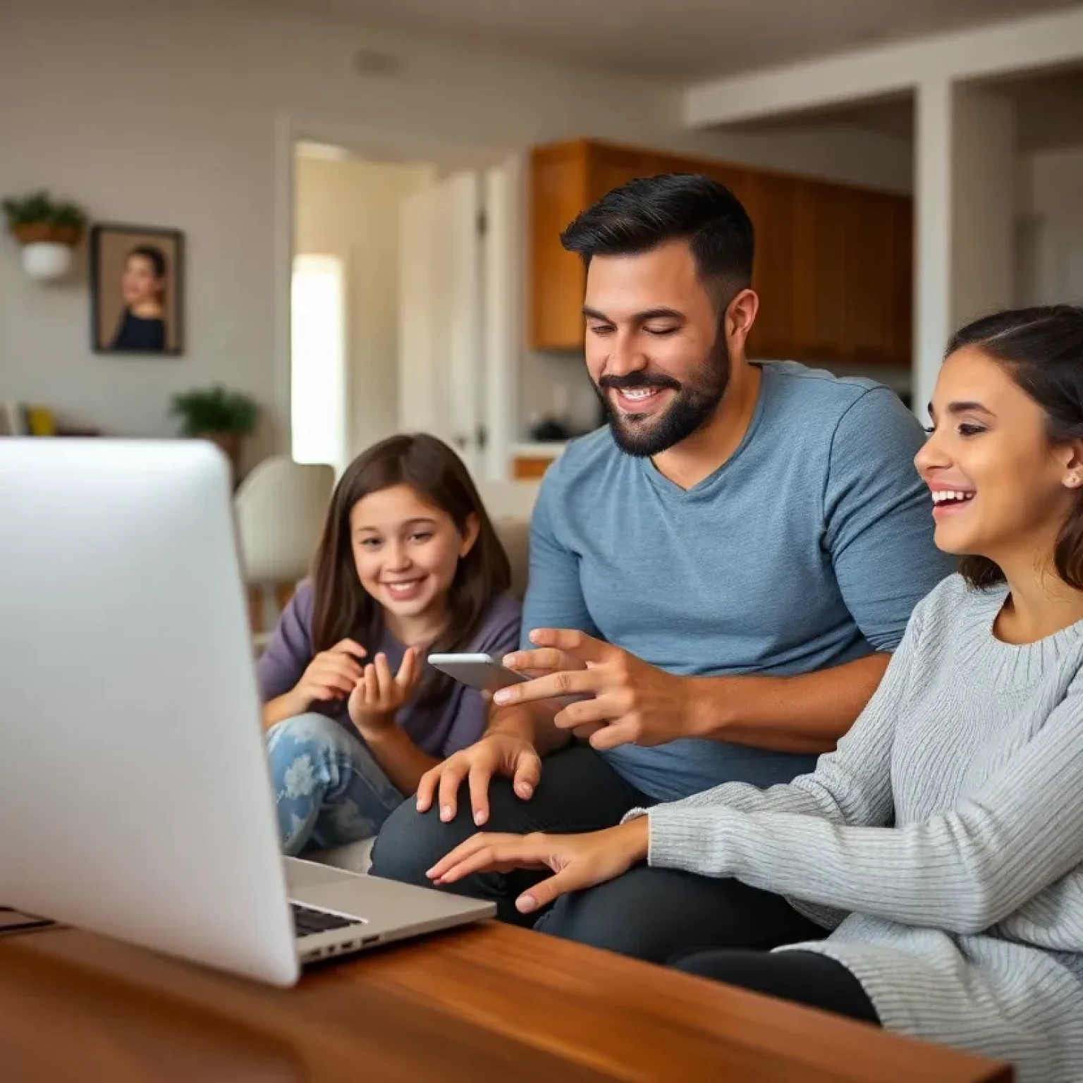 Family enjoying reliable internet service at home in Rock Hill, SC.