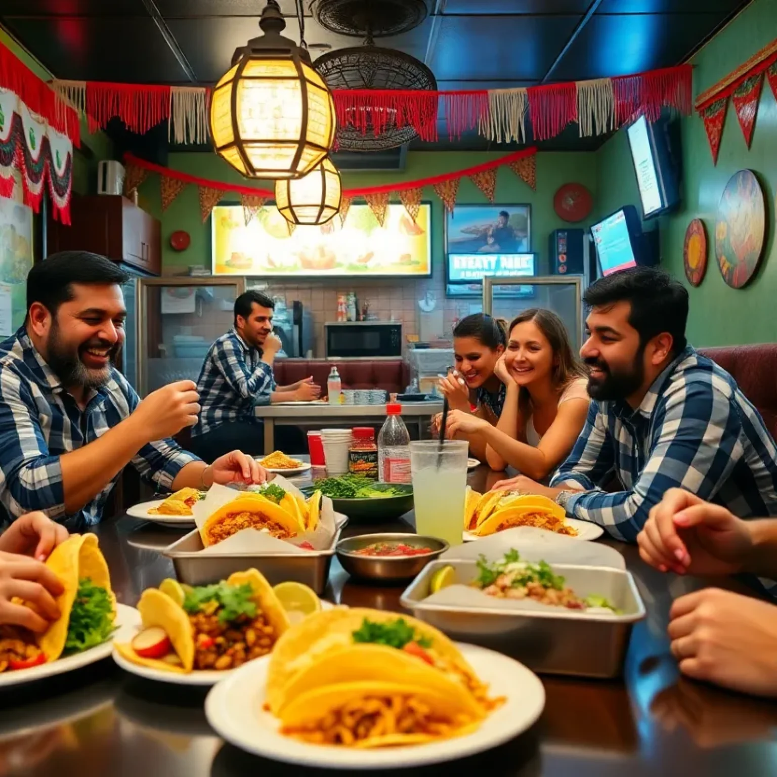 Patrons enjoying tacos at Taco Molino during its closing days