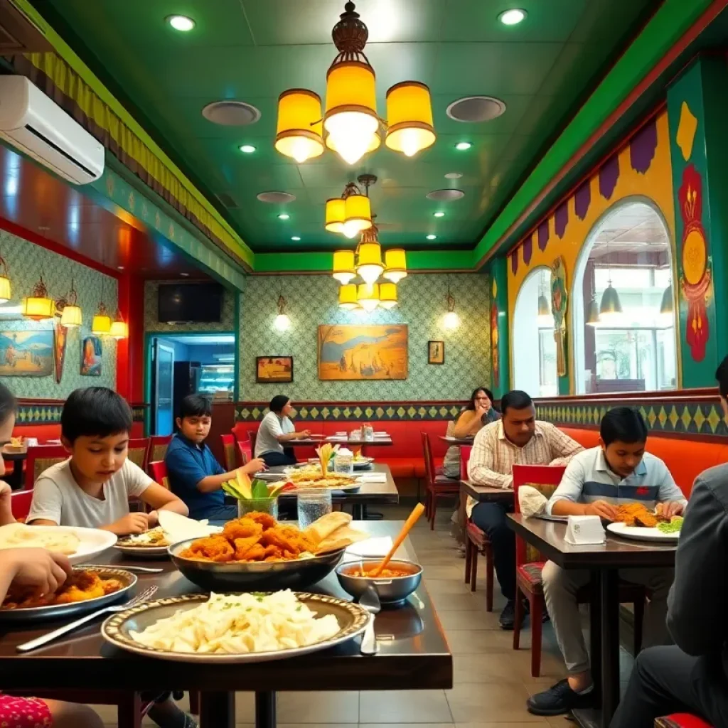 Interior of Tikka Shack with diners enjoying Indian cuisine