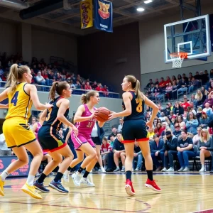 Winthrop University women's basketball team playing against Xavier.