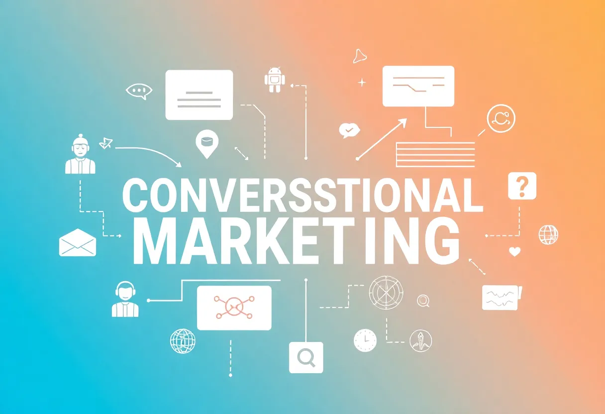 A graphic illustration showcasing conversational marketing in digital marketing.