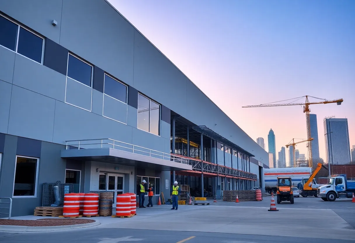 Exterior view of Groninger USA manufacturing facility during expansion