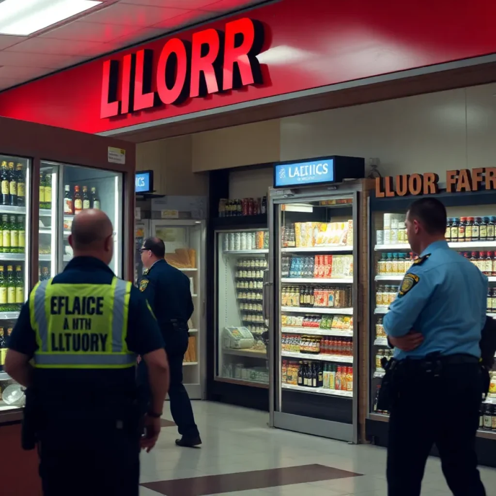 Police at the scene of a robbery attempt at a liquor store in Indian Land.