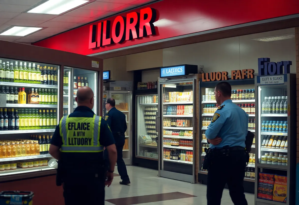 Police at the scene of a robbery attempt at a liquor store in Indian Land.