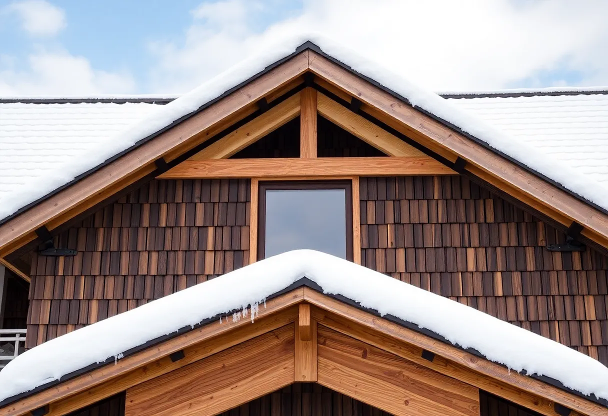 Illustration of roof reinforcement techniques for heavy snow loads