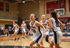 South Pointe girls basketball team during a game