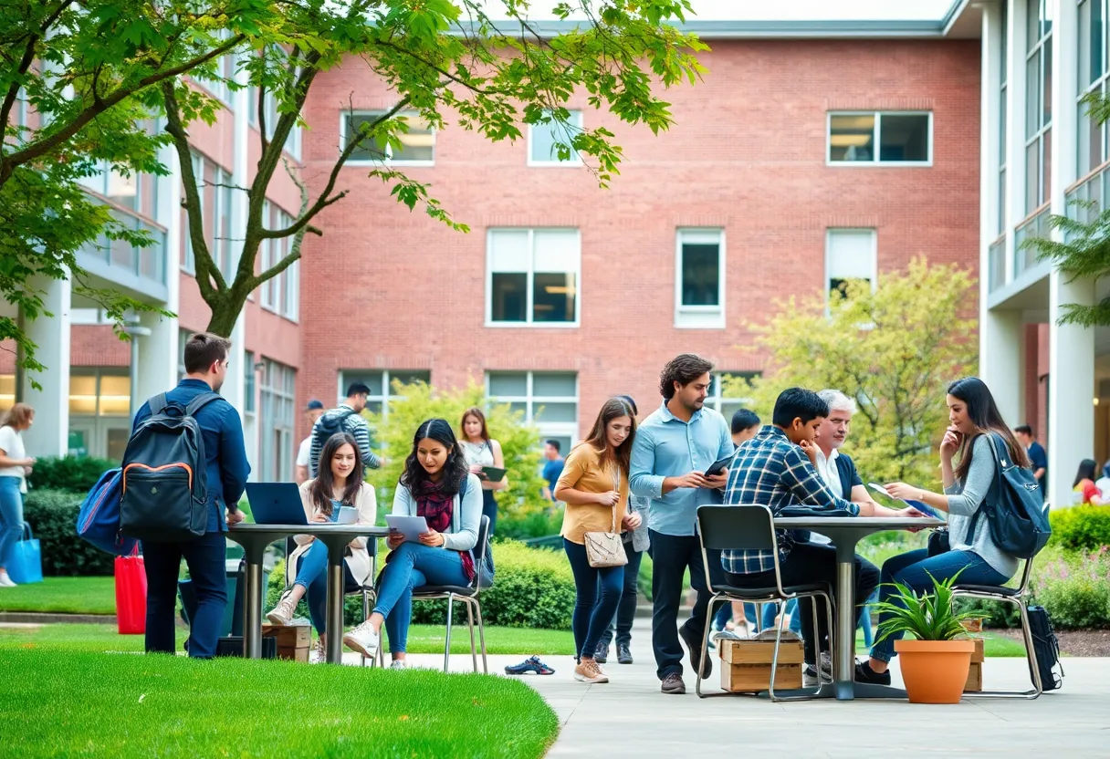 Students studying at Winthrop University