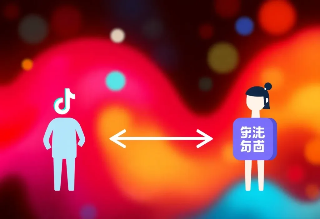 Symbolic representation of the shift from TikTok to Xiaohongshu among users.