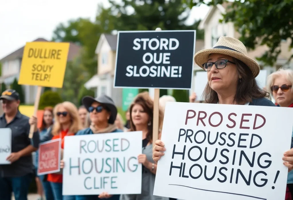 Residents rallying against the Cresswind Senior Community proposal