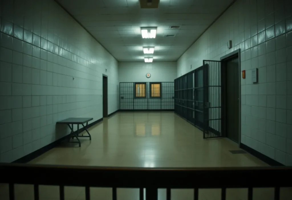 Exterior view of York County Jail reflecting somber atmosphere