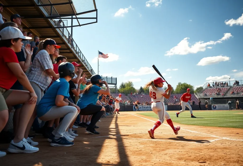 Charlotte Softball team celebrating a victory during the Coach Cooke Memorial tournament.