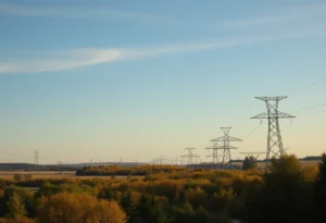 A view of Minnesota's power lines against a scenic landscape.