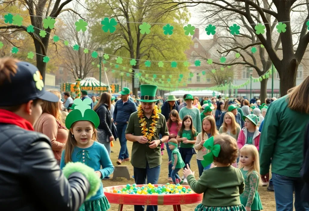 Families celebrating St. Patrick's Day in York County park