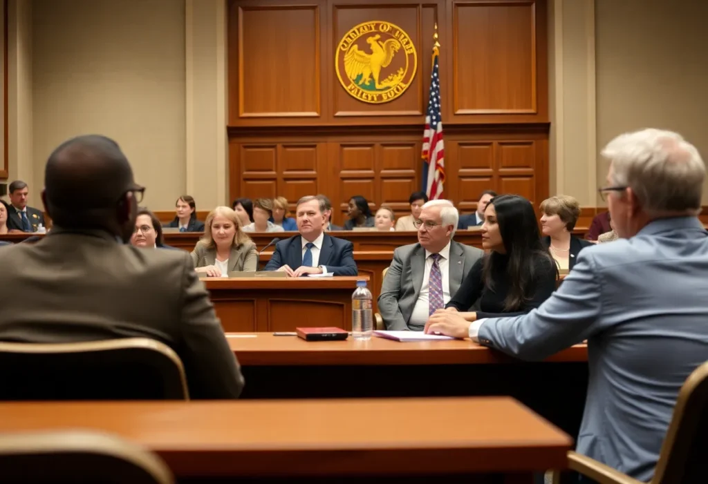 York County Council members discussing in a meeting